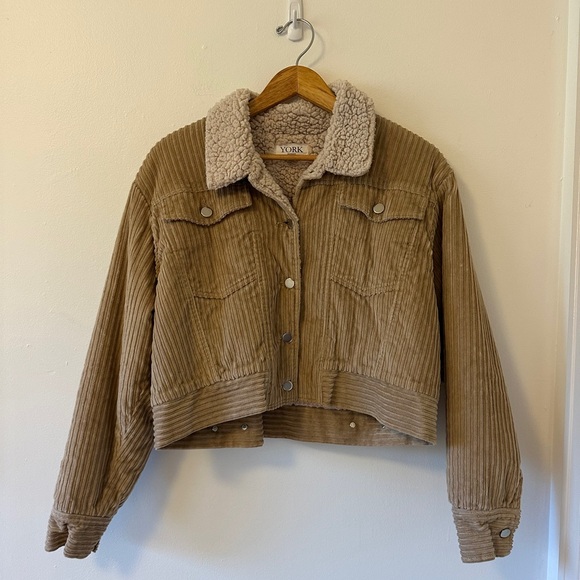 York Street Jackets & Blazers - York Street Brown Corduroy Teddy Jacket with Sherpa Lining | Size Small
